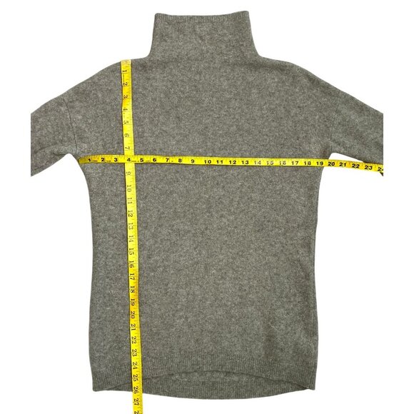 Tahari Luxe 76% Cashmere Blend Moss Green | Gray Funnel Neck Sweater Oversize XS - Picture 8 of 8